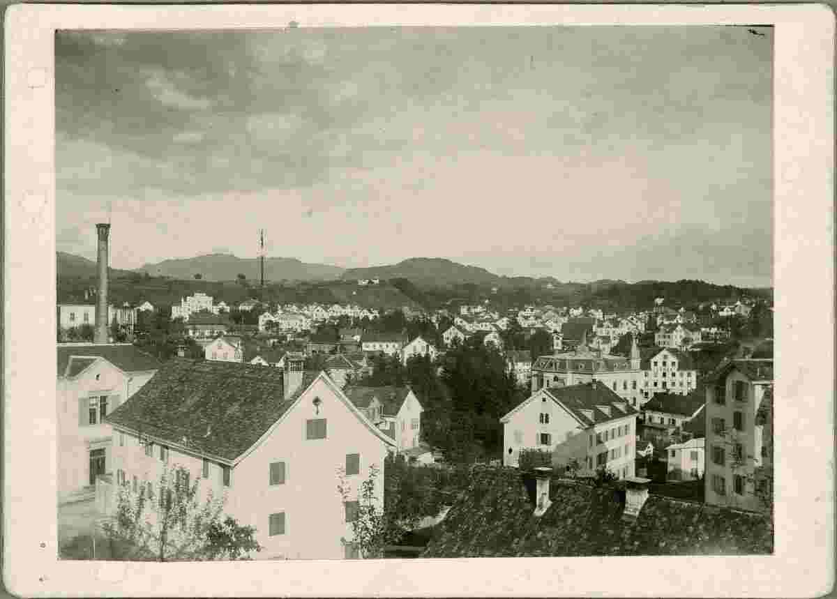Glarus Süd. Panorama von Engi, um 1895