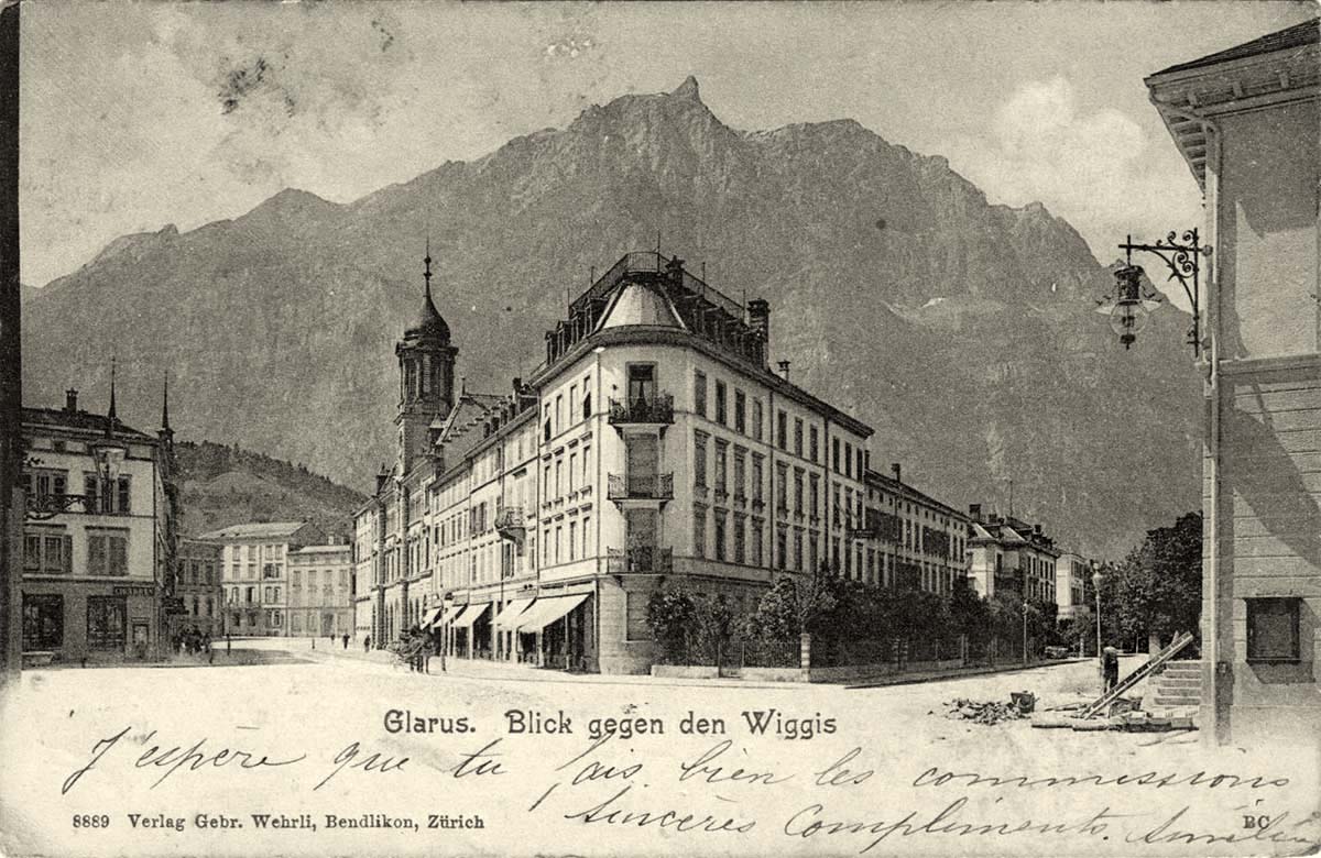 Glarus. Blick gegen den Wiggis, 1903