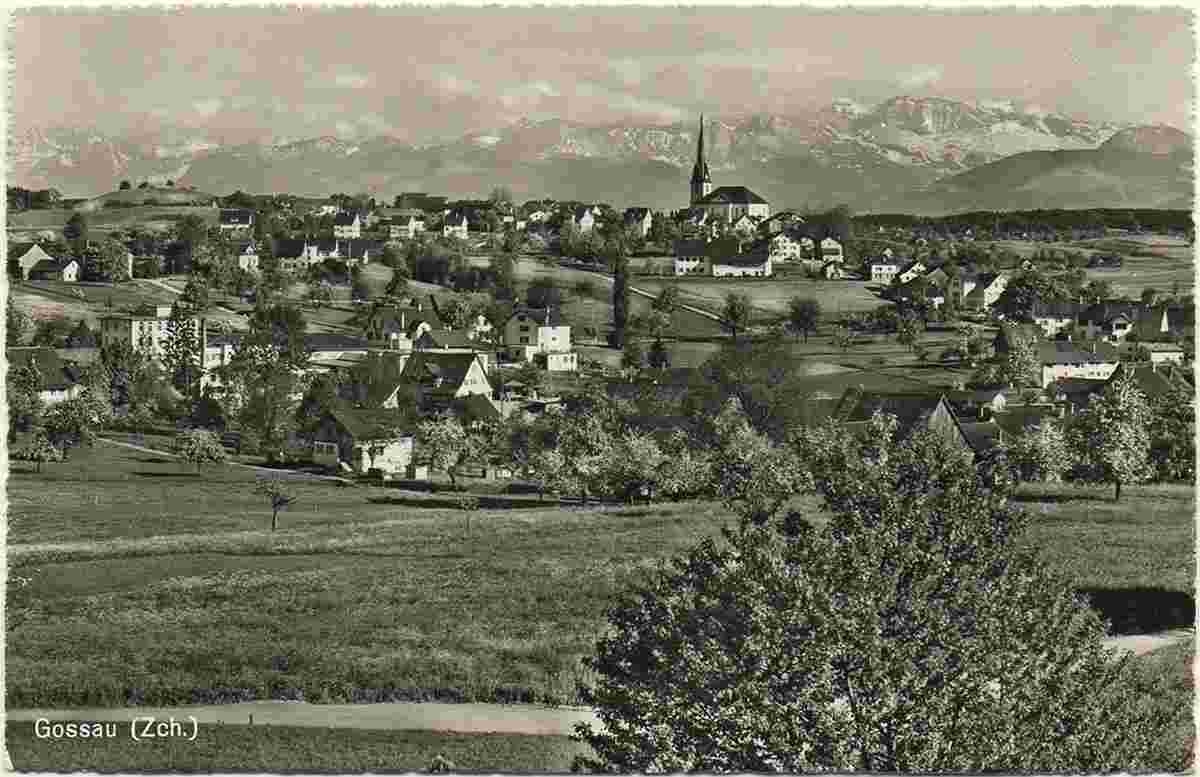 Blick auf Gossau, um 1945