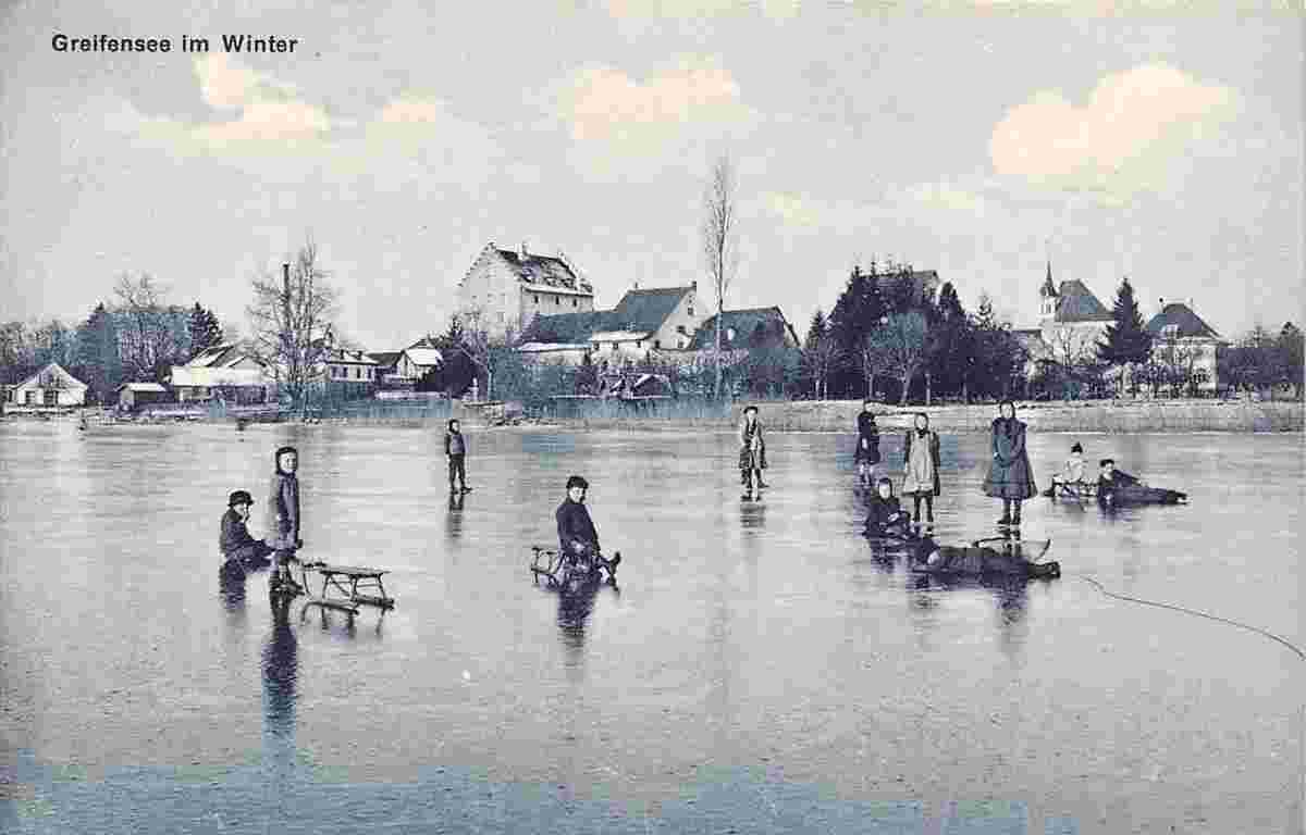 Greifensee im Winter, um 1910