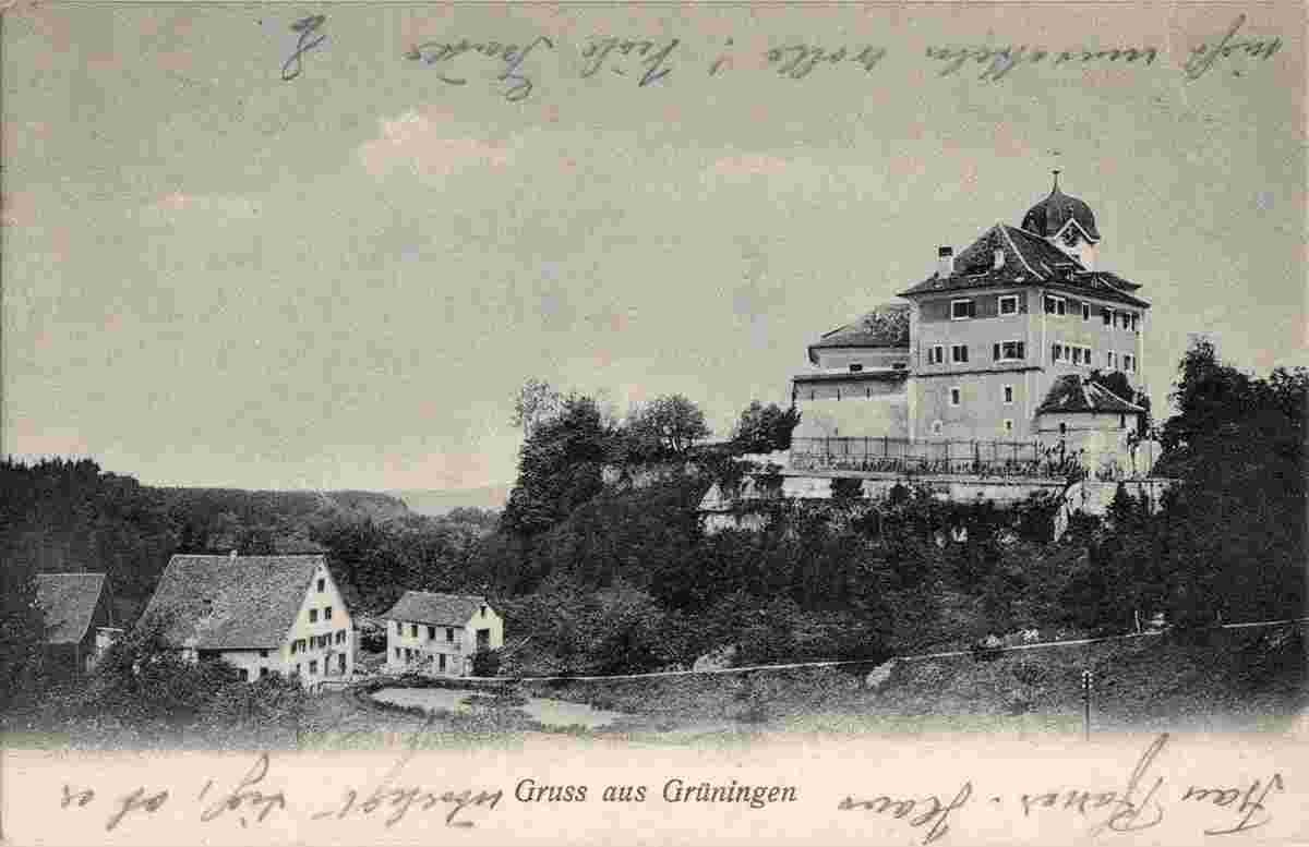 Grüningen. Schloß mit Mühle, 1909
