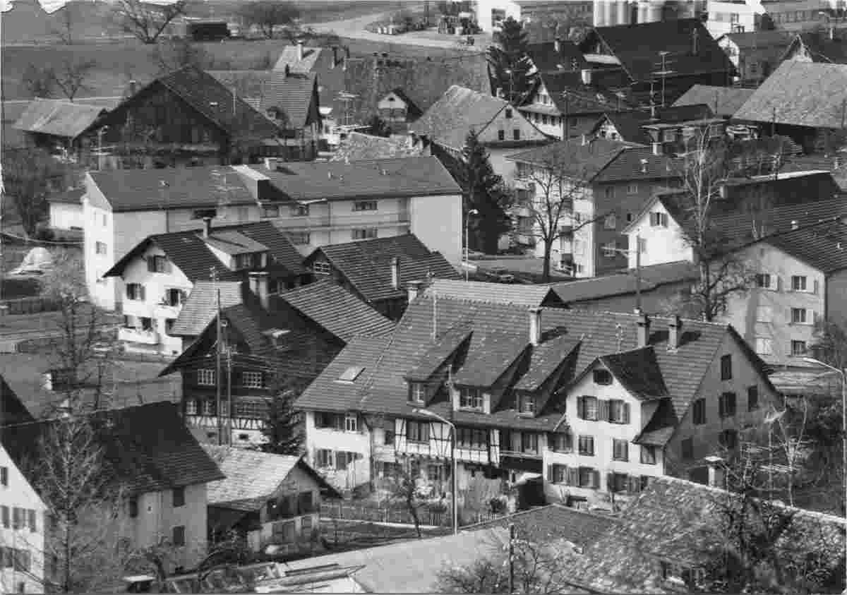Hedingen. Teil des Dorfkerns, 1987