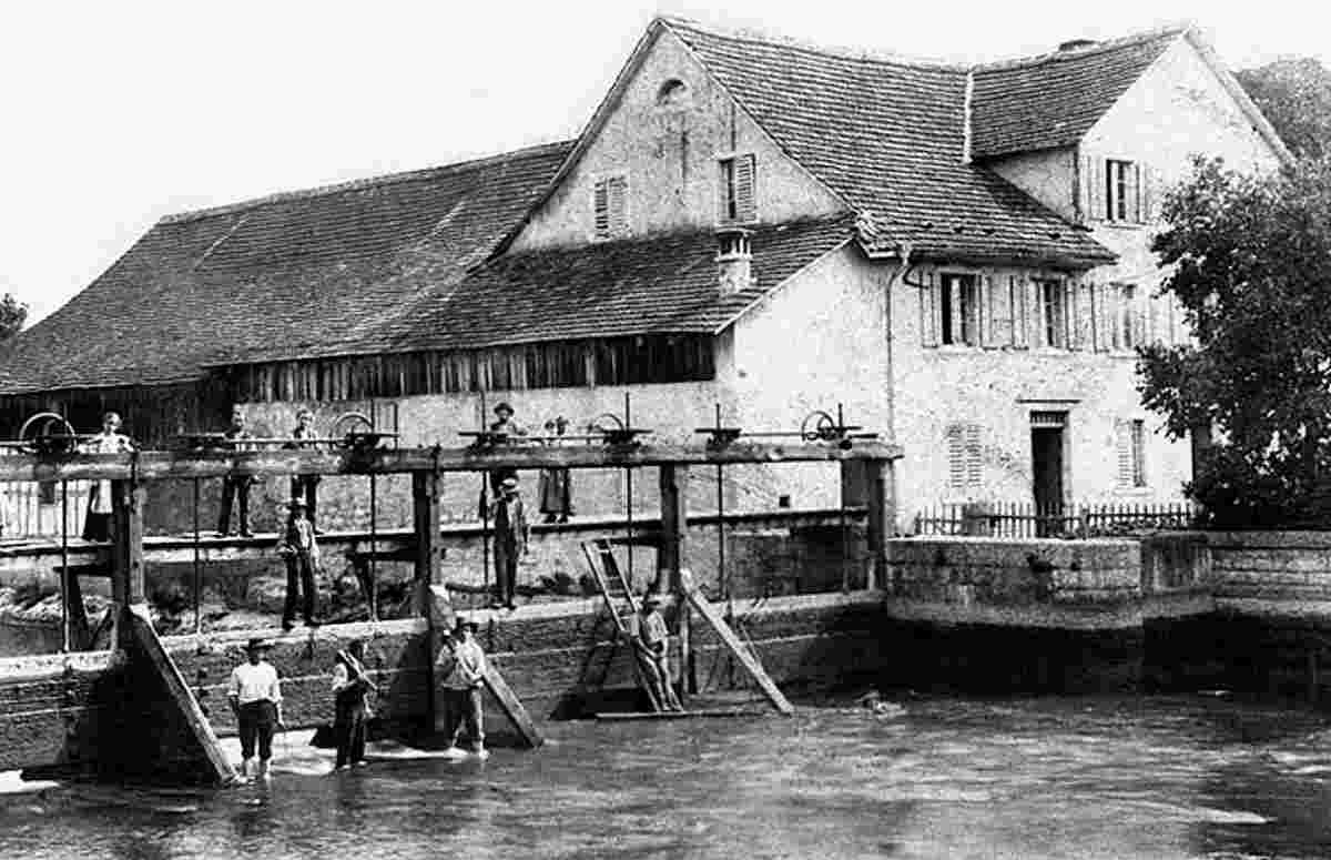 Hochfelden Wehr bei der Martinsmühle, um 1922