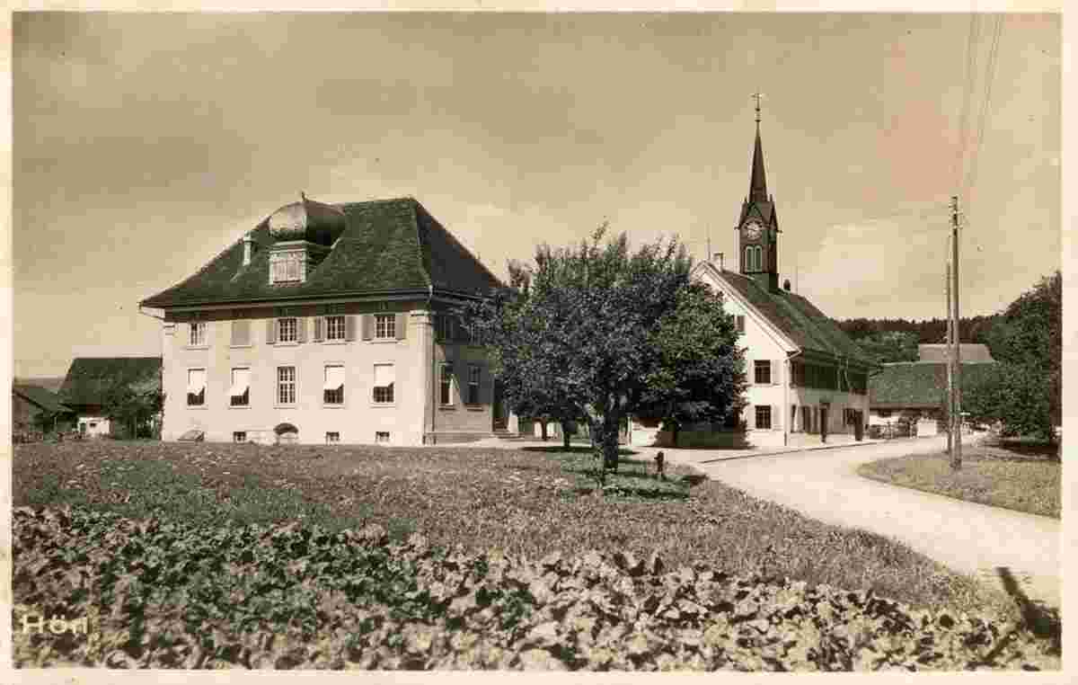 Höri. Niederhöri - am links - neu Schulhaus, 1943