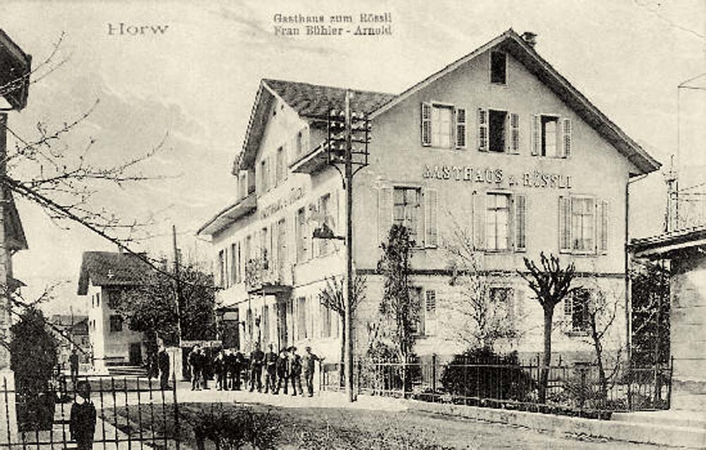 Horw. Gasthaus zum Rössli um 1916