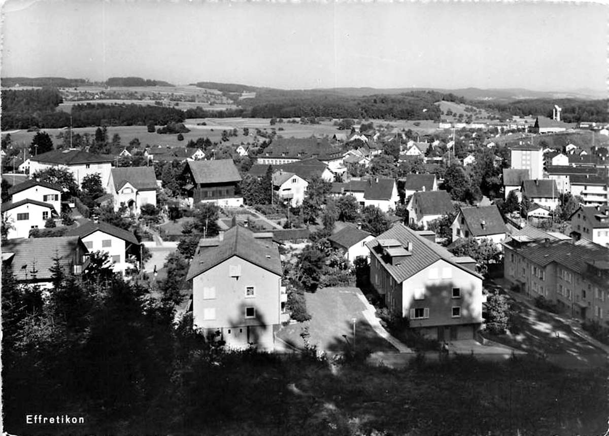 Illnau-Effretikon. Effretikon - Panorama von Orts, 1952 oder 1962 Jahr