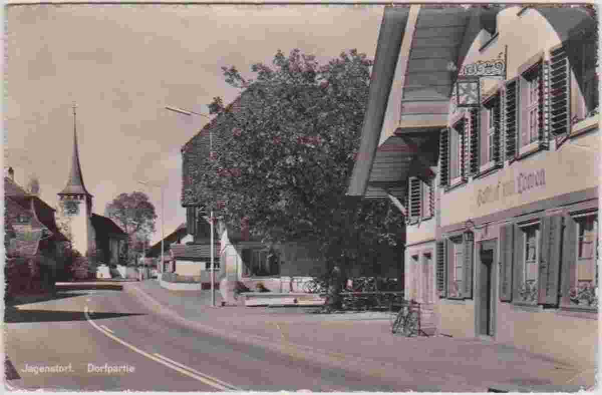 Jegenstorf. Panorama von Dorfstraße, 1937