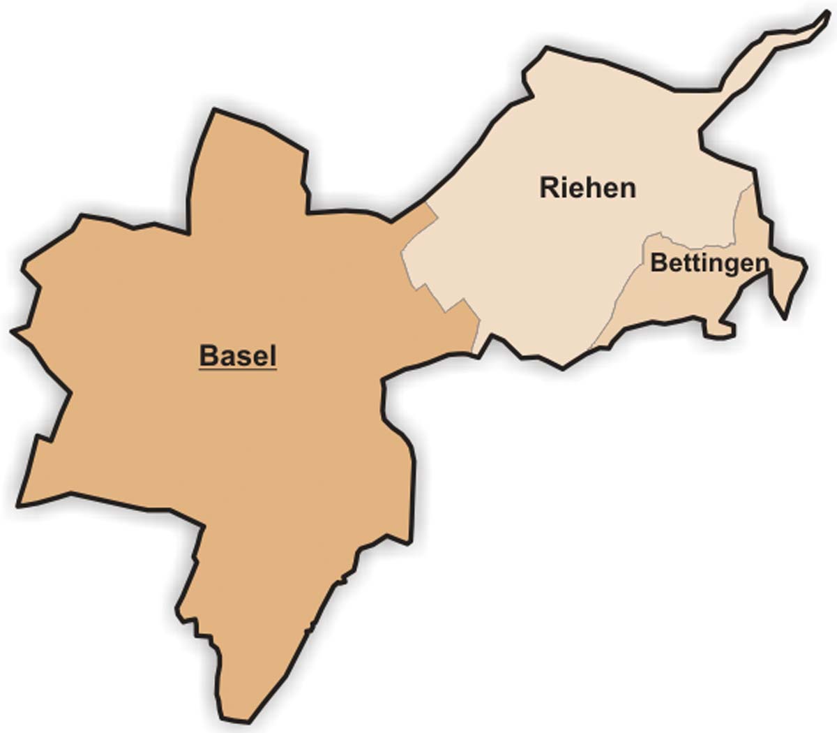 Map of the canton of Basel-Stadt