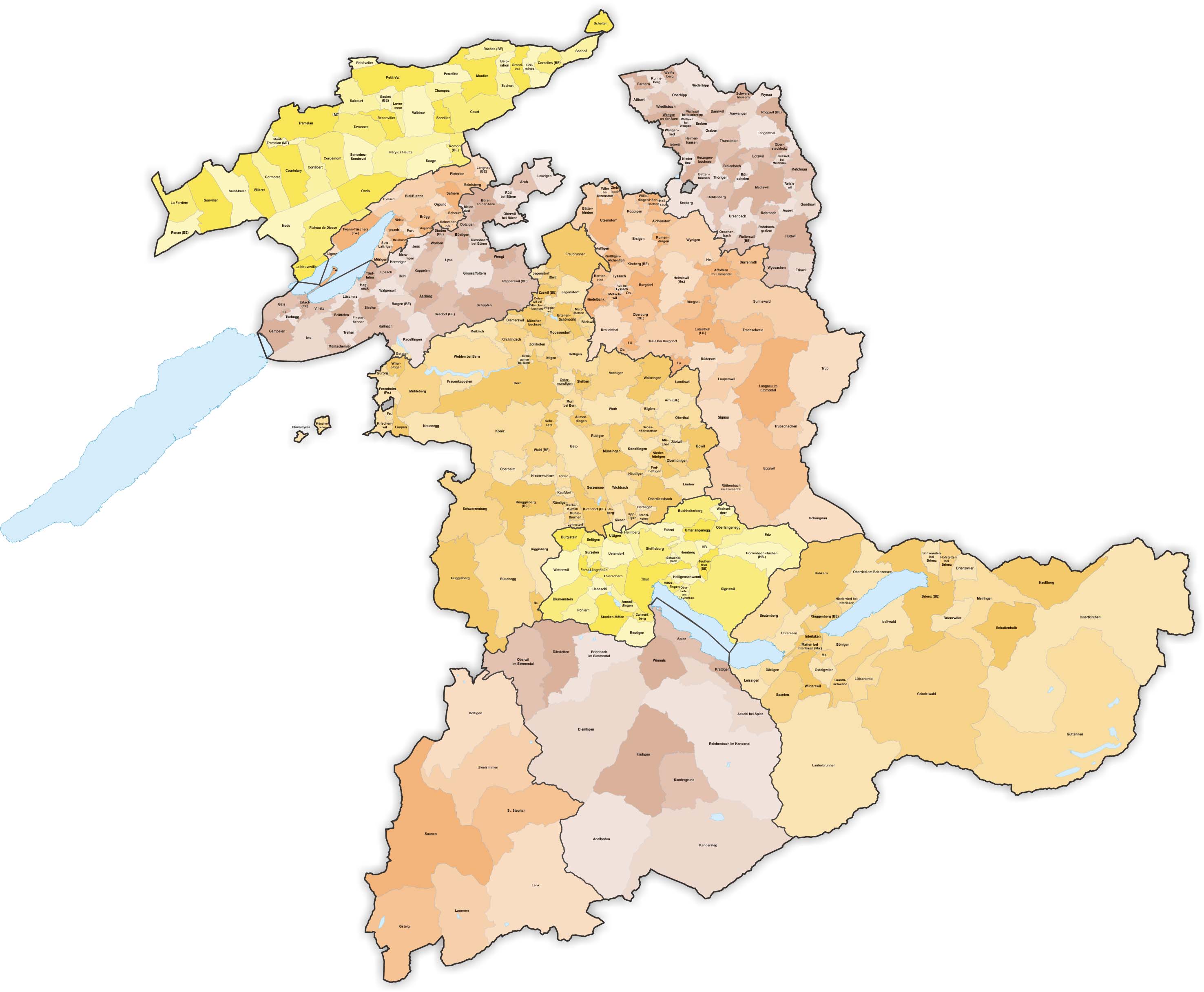 Karte des Kanton Bern