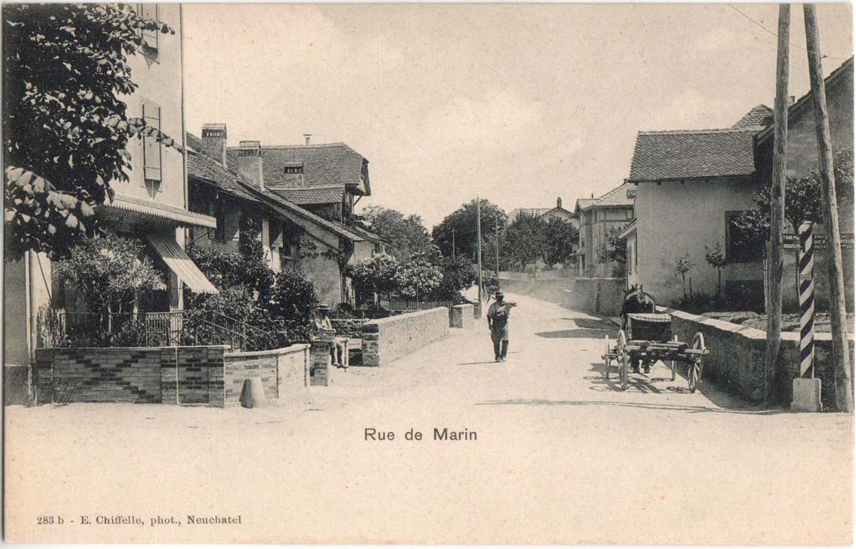 La Tène. Rue de Marin, 1900