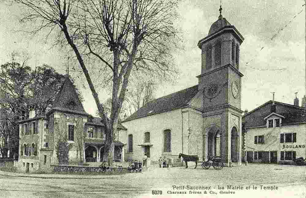 Le Grand-Saconnex. La Mairie et le Temple, Juin 1913