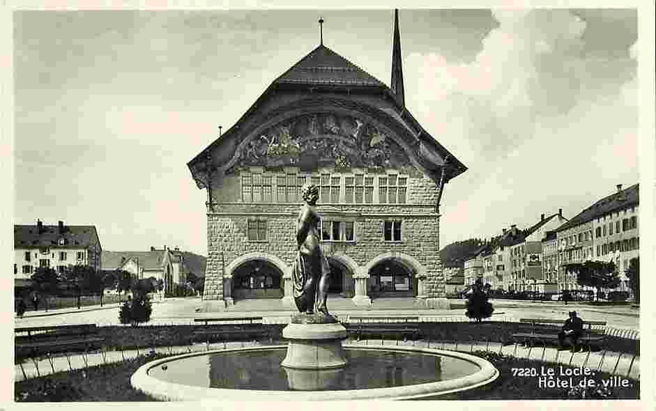 Le Locle. Place de l'Hôtel de Ville, Statue fontaine
