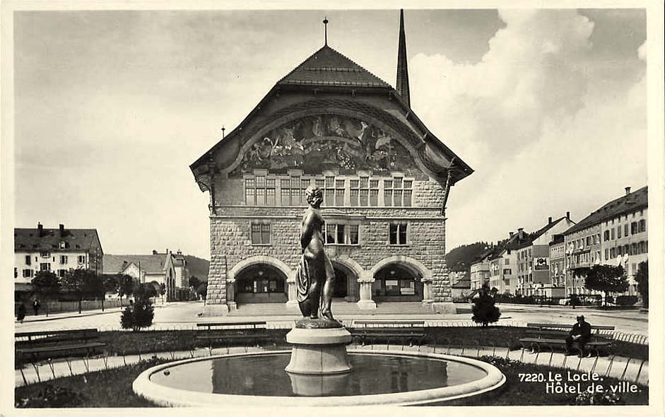 Le Locle. Place de l'Hôtel de Ville, Statue fontaine