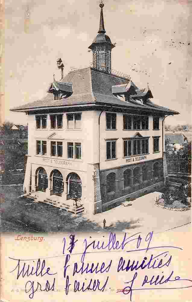 Lenzburg. Post und Telegraph, 1908