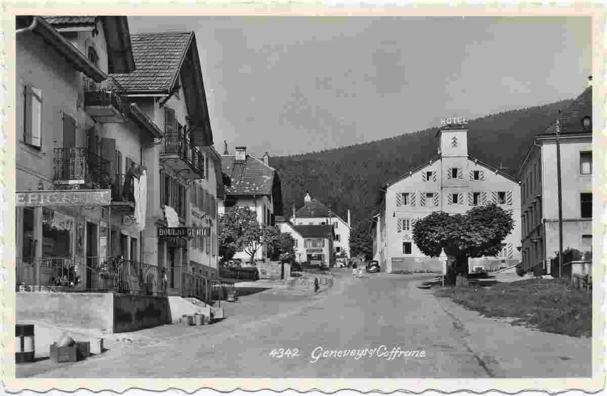 Les Geneveys-sur-Coffrane - Rue du village et Hôtel des Communes