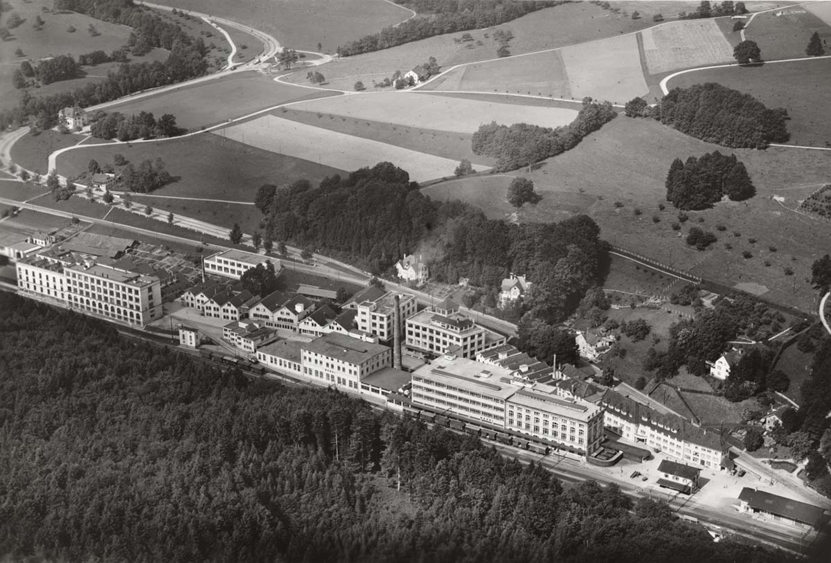 Lindau. Blick auf Kemptthal, Maggi Fabrik, Lebensmittelproduzent, 1937