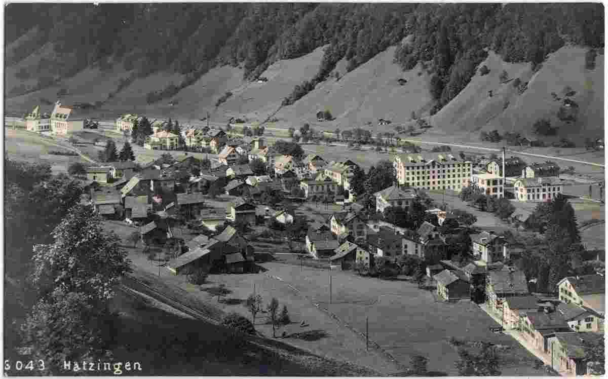Luchsingen. Blick auf Hätzingen, 1943