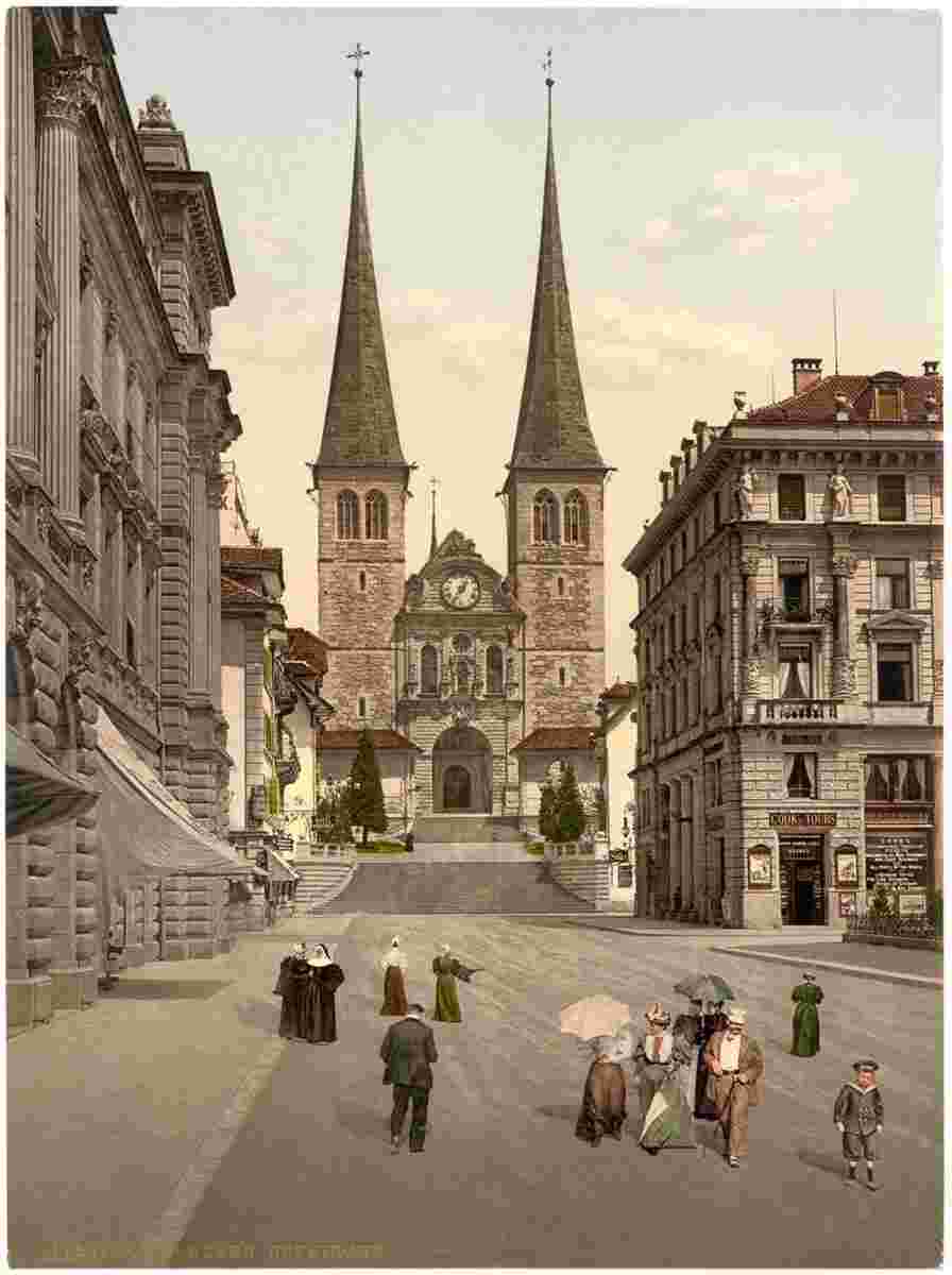 Luzern. Die Kathedrale, um 1900