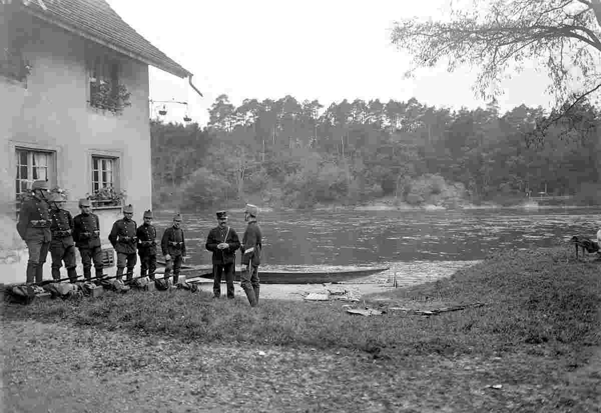 Marthalen. Ellikon am Rhein - Grenzwachtposten bei der Fähre, zwischen 1914 und 1918