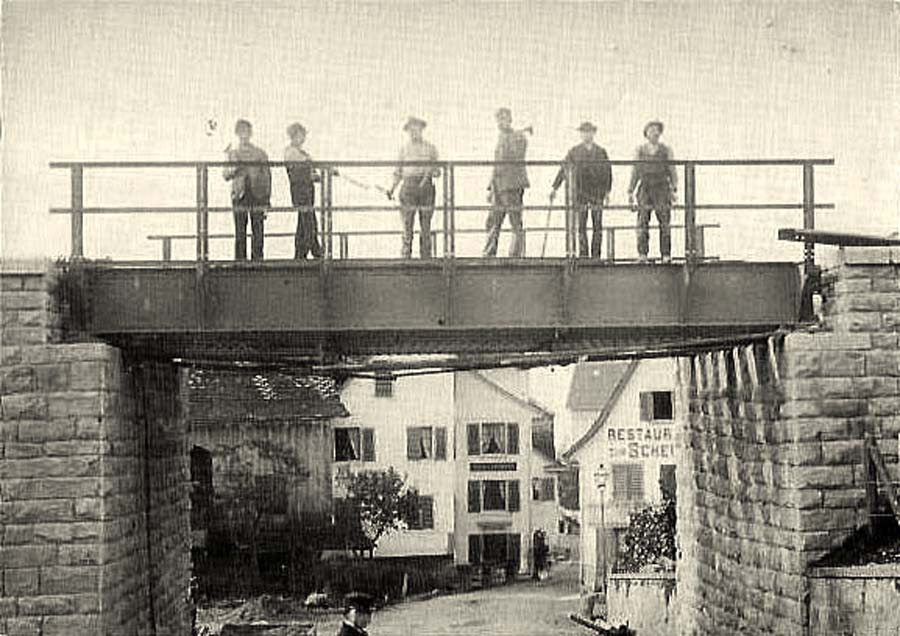Meilen. Arbeiter auf der Unterführung, Kugelgasse, 1893