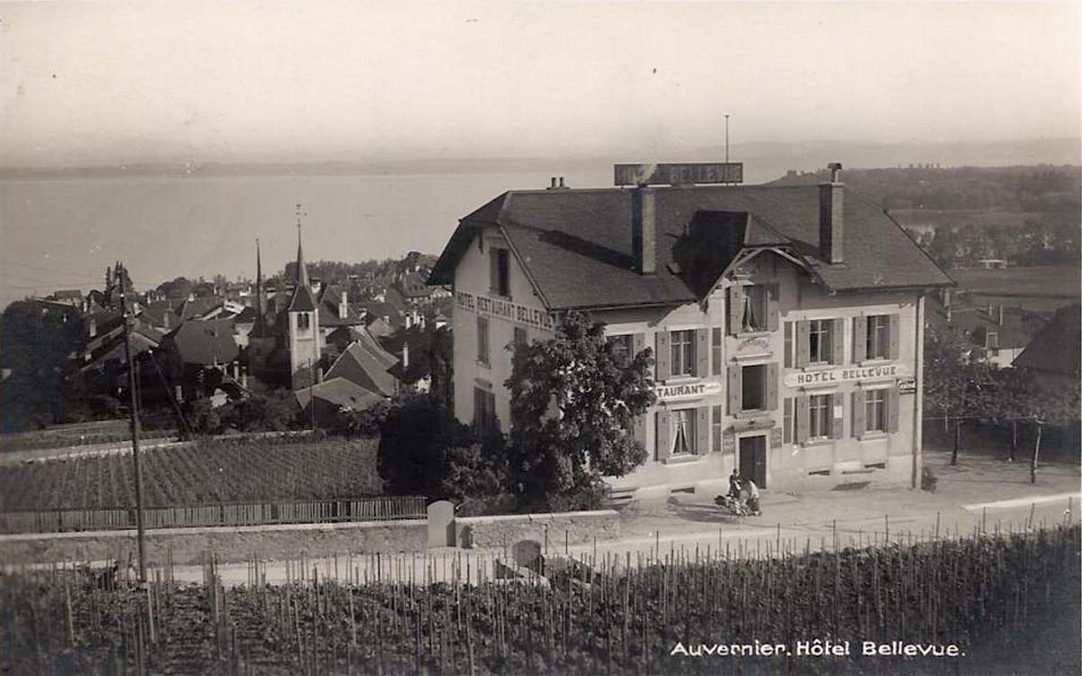 Milvignes. Auvernier - Hôtel Bellevue, 1928