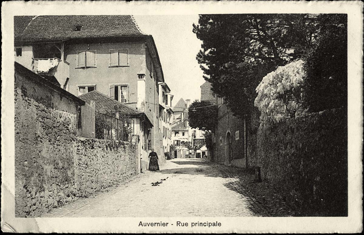 Milvignes. Auvernier - Rue principale, 1916