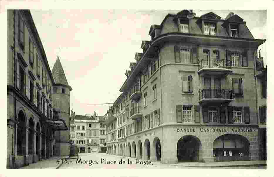 Morges. Place de la Poste, Banque Cantonale Vaudoise