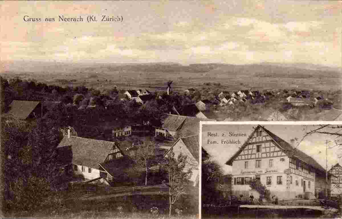 Blick auf Neerach, Restaurant 'Zum Sternen', 1923