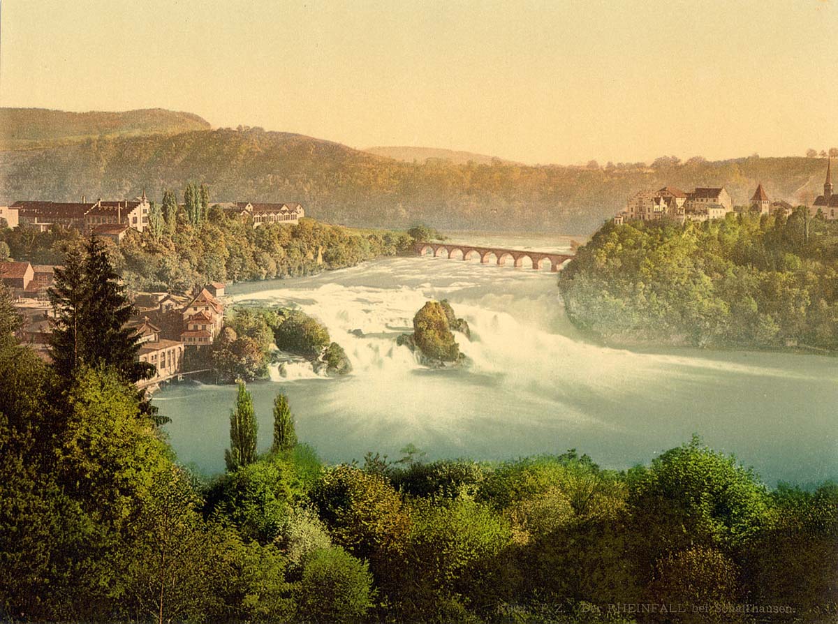 Neuhausen am Rheinfall. Rheinfall, Gesamtansicht, um 1890