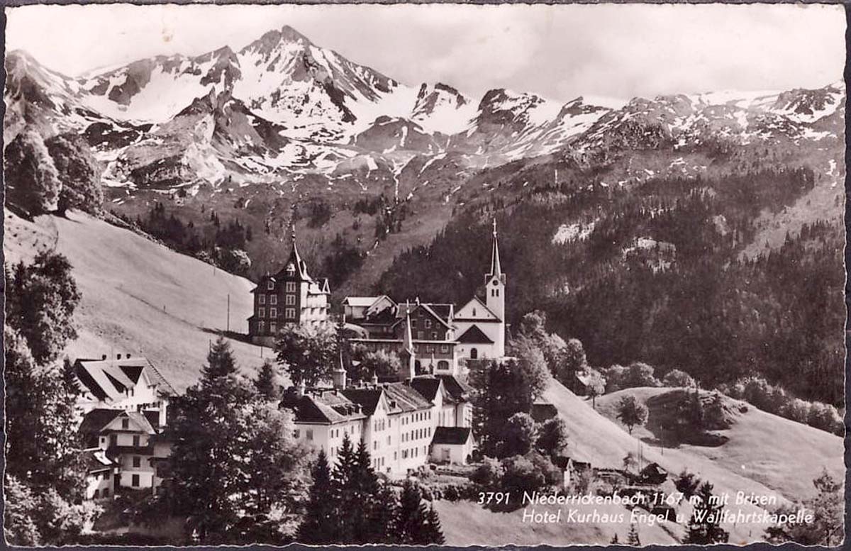Oberdorf NW. Niederrickenbach - Hotel Kurhaus Engel und Wallfahrtskapelle, 1944