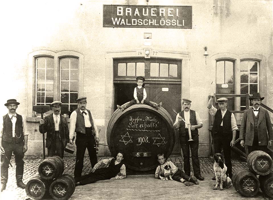 Oberwil. 'Hopfen und Malz, Gott erhalt's' - Brauerei Waldschlössli, 1903