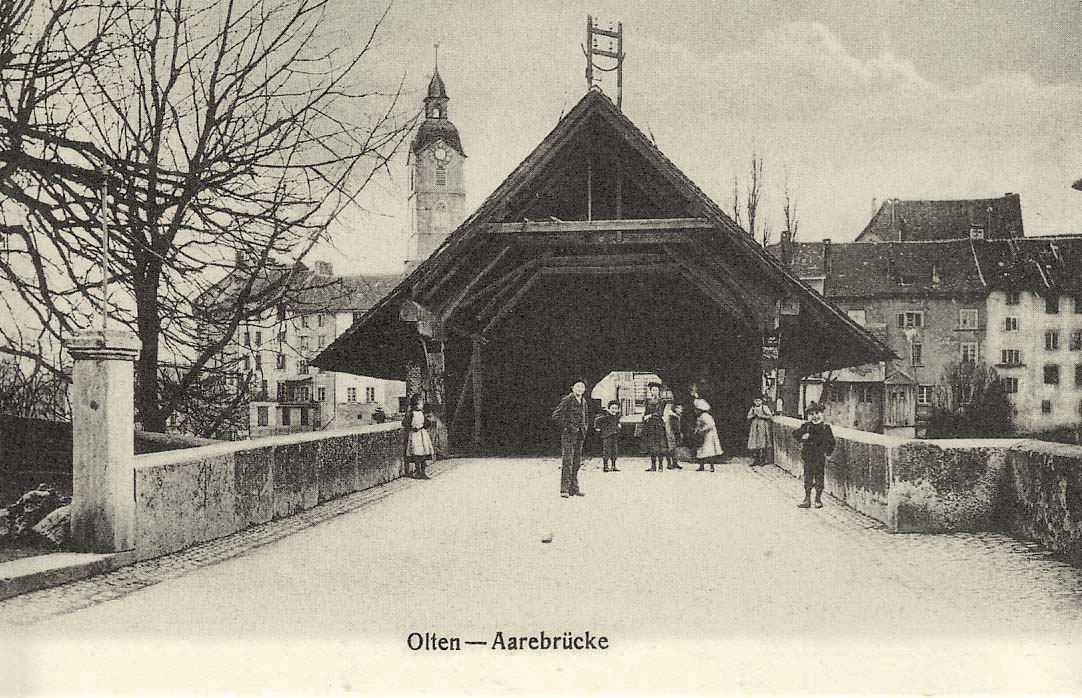 Olten. Eingang in Aarebrücke
