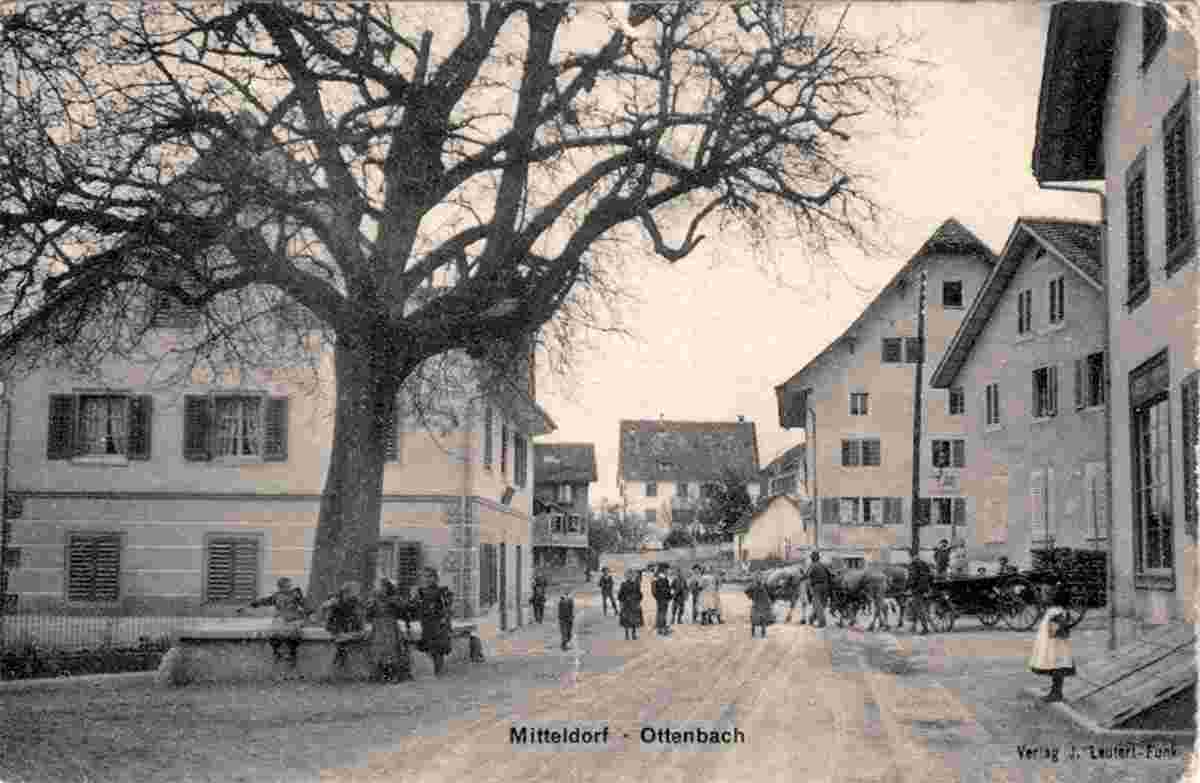 Ottenbach. Mitteldorf - Dorfplatz um 1905
