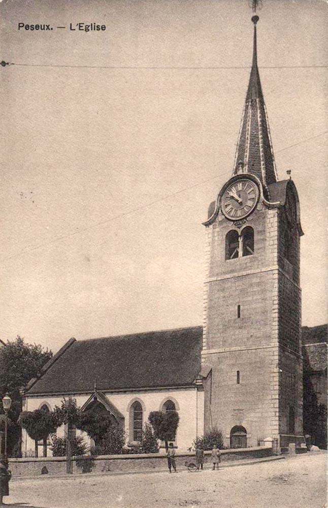 Peseux. L'Église, 1912