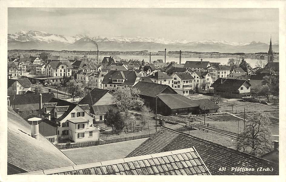 Pfäffikon. Panorama der Stadt, 1934
