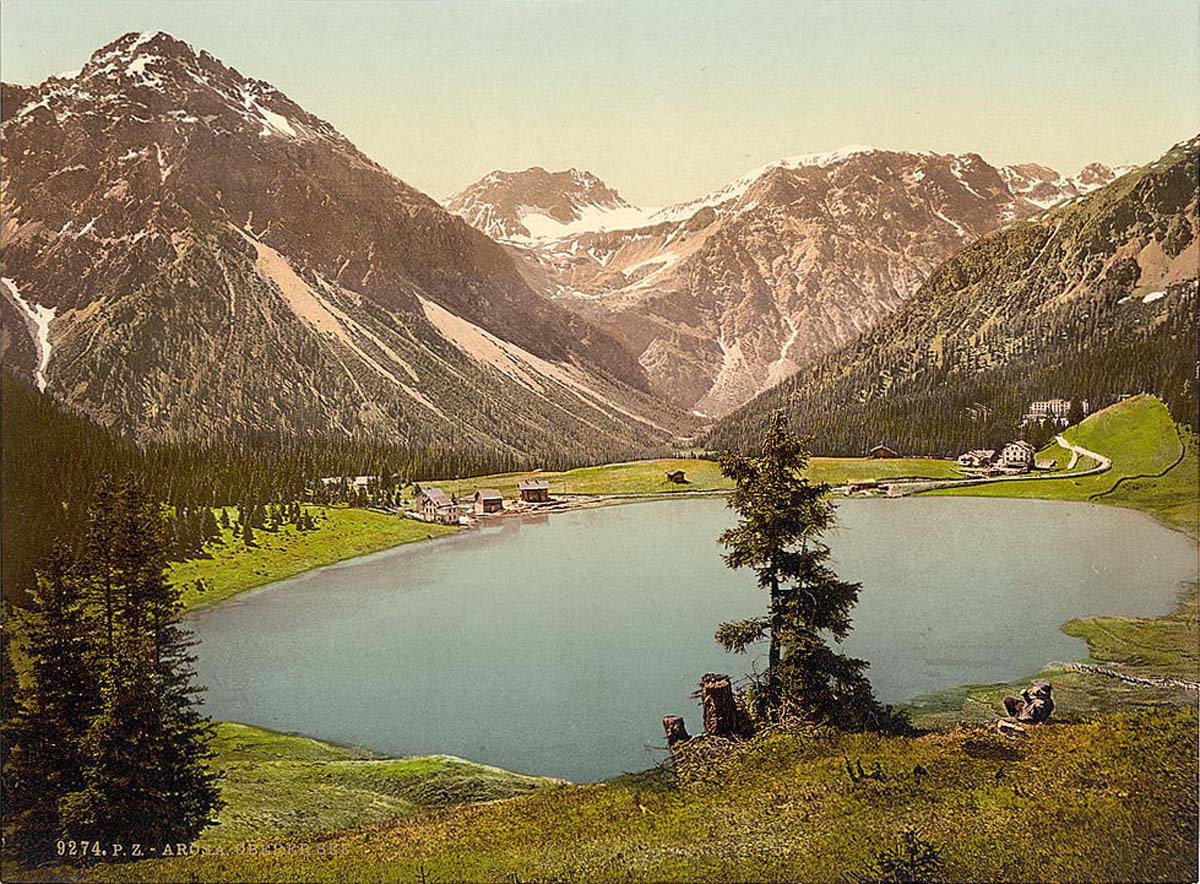 Grisons (Graubünden). Arosa, the Upper Lake, circa 1890