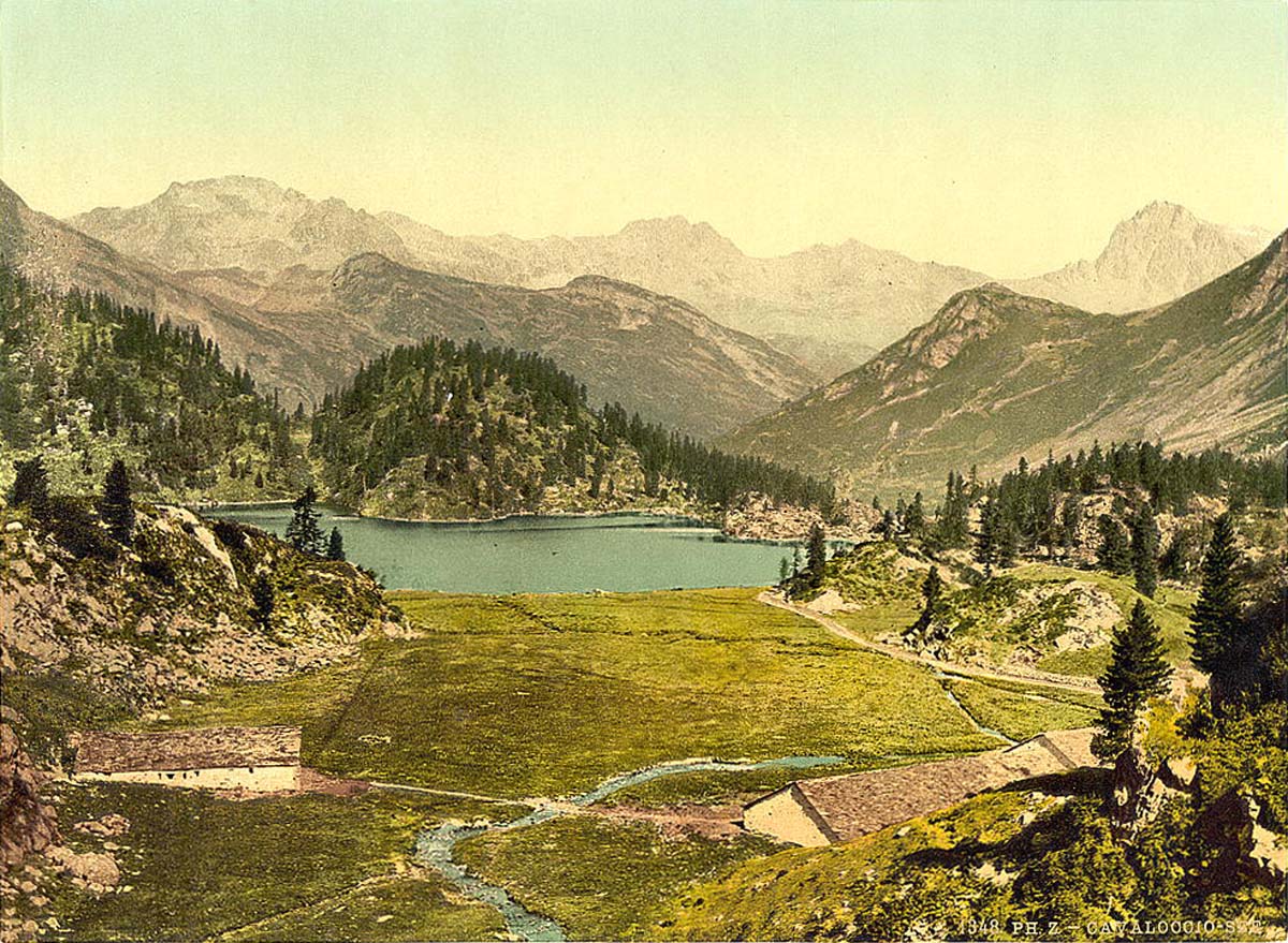 Grisons (Graubünden). Cavloccio Lake, circa 1890