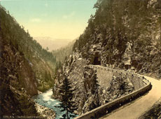 Grisons. Davos, a part of the Landwasserstrasse, circa 1890