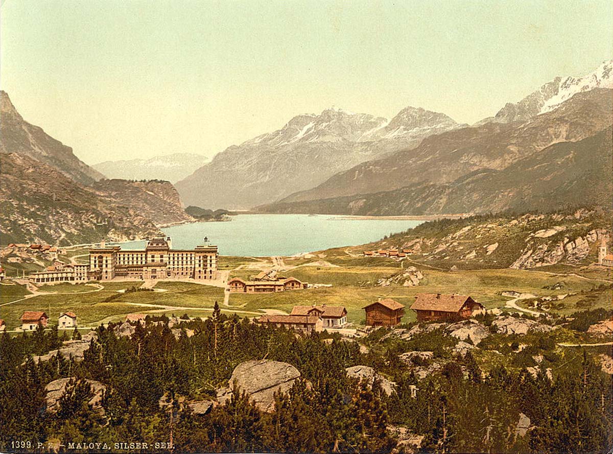 Grisons (Graubünden). Engadine, Maloja, Lake of Sils, circa 1890