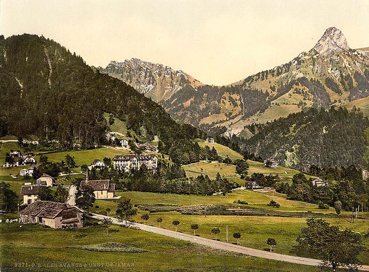Vaud (Waadt). Les Avants with Dent de Jaman, Geneva Lake, circa 1890