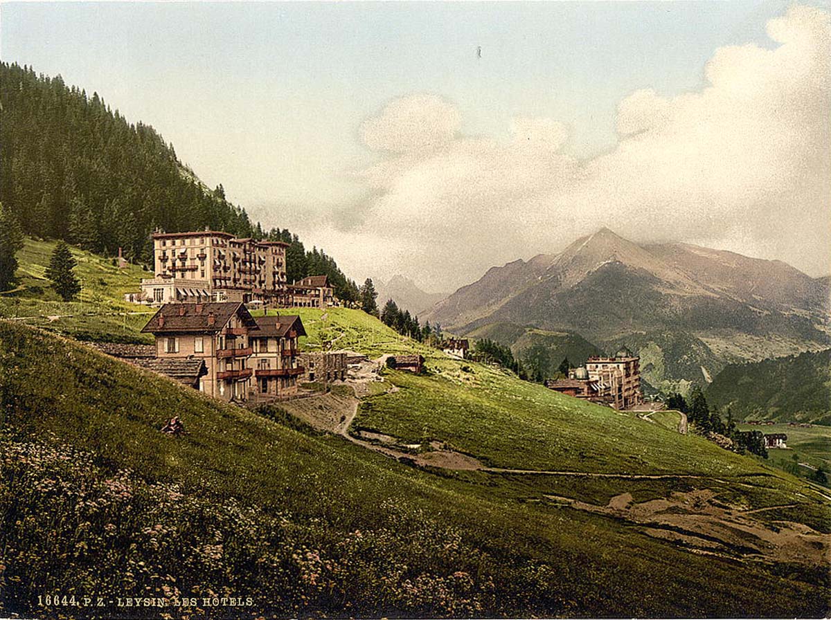 Vaud (Waadt). Leysin, the hotels, circa 1890