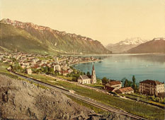Vaud. Montreux, general view, Geneva Lake, circa 1890