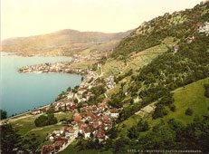 Vaud. Montreux and Geneva Lake - view from Chambebaud, circa 1890