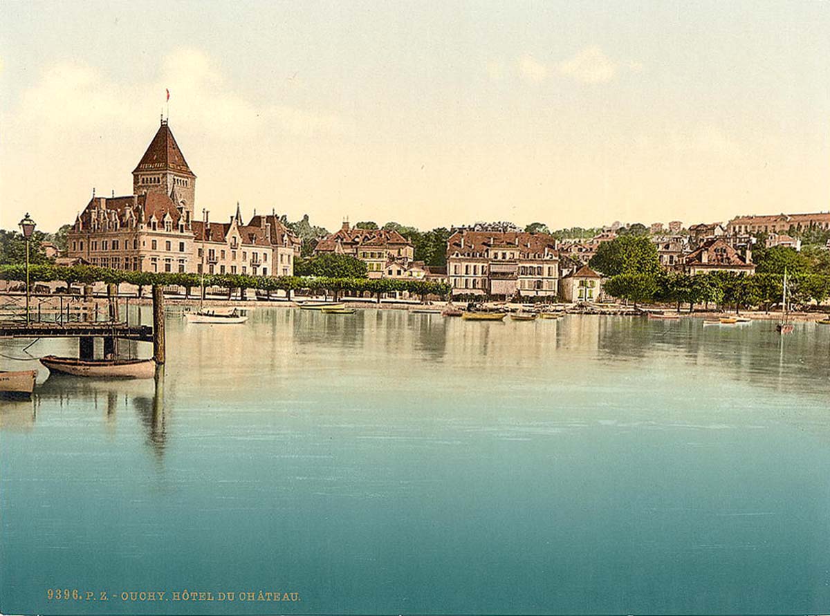 Vaud (Waadt). Ouchy, Hotel de Chateaux, Geneva Lake, circa 1890
