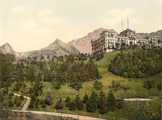 Vaud. Rochers de Naye, Dent de Jaman and Hotel de Caux, Geneva Lake, circa 1890