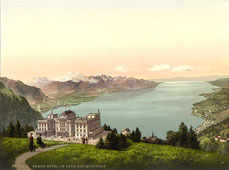 Vaud. Rochers de Naye and Hotel de Caux, Geneva Lake, circa 1890