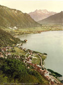 Vaud. Territet, Chillon and Dent du Midi, from Glion, Geneva Lake, circa 1890