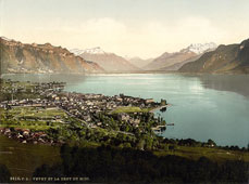 Vaud. Vevey and Dent du Midi, Geneva Lake, circa 1890