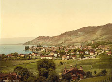 Vaud. Vevey, general view, Geneva Lake, circa 1890