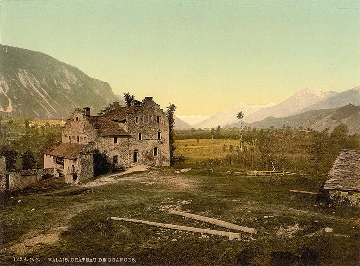 Valais (Wallis). Castle ruins, Granges, circa 1890